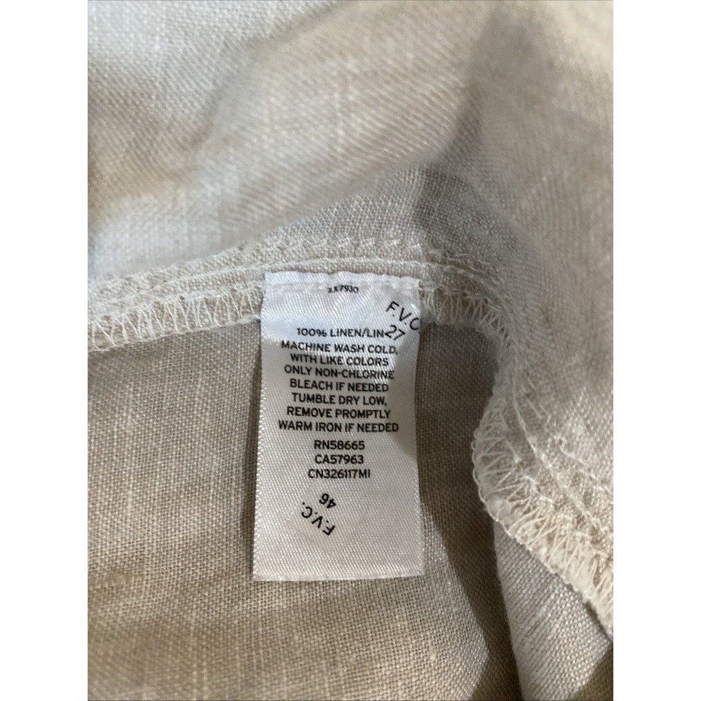 Caslon Drawstring Wide Leg 100% Linen Pants Beige Size XL Resort Beach Lagenlook - Picture 10 of 10